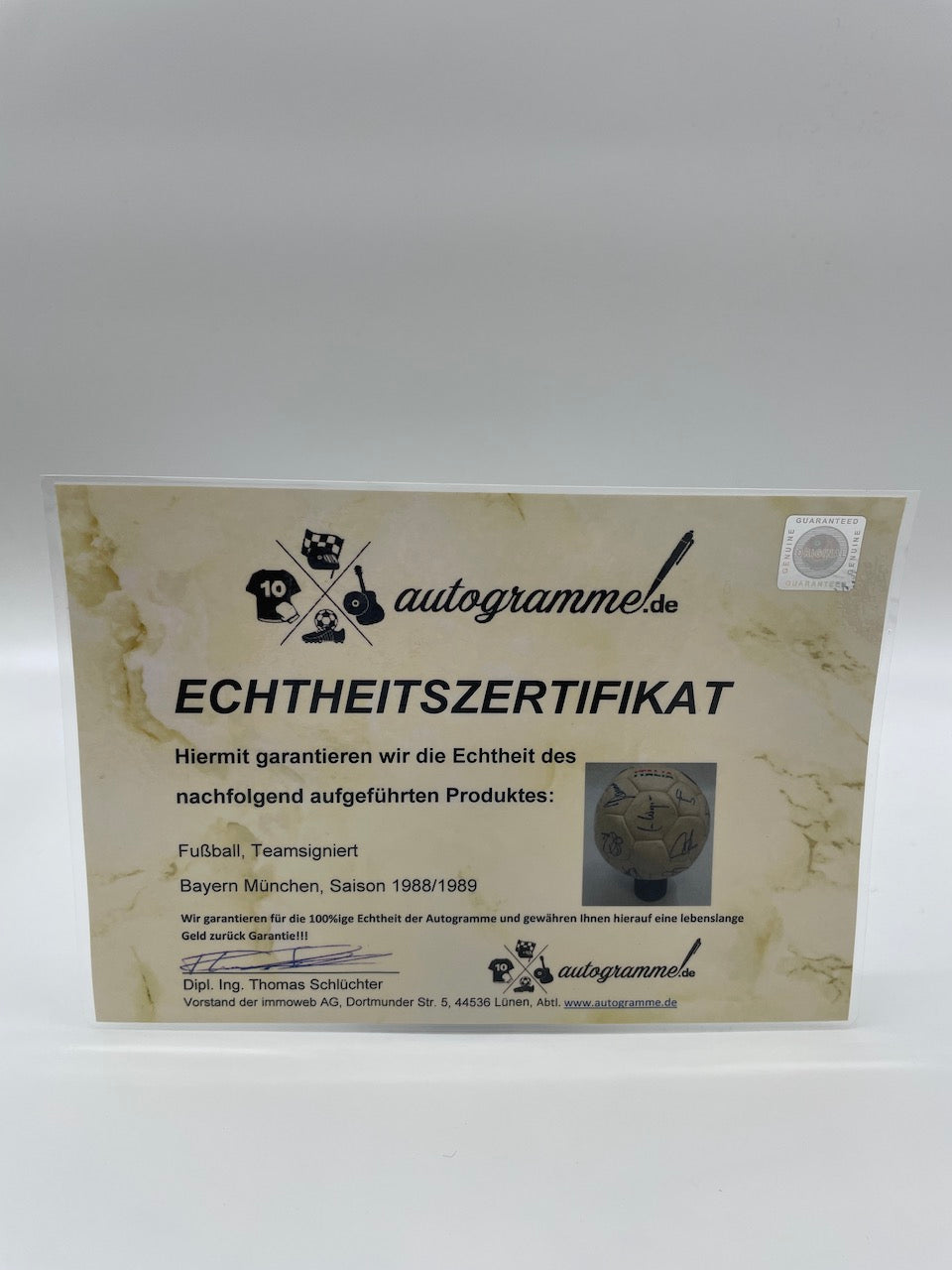 FC Bayern Fußball Teamsigniert 1988/1989 Unterschrift Autogramm Italia Ball