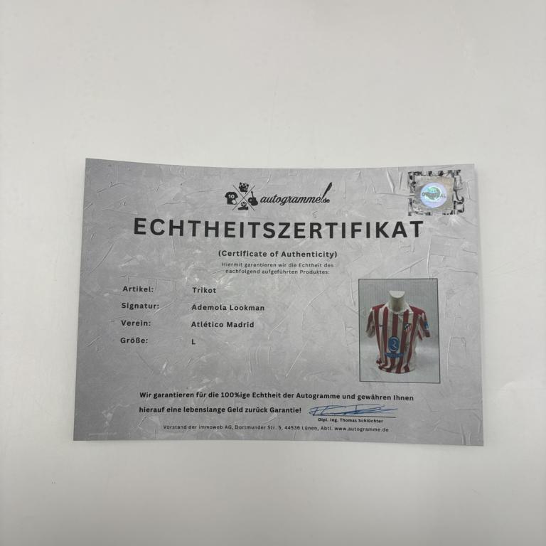 Atletico Madrid Trikot COA Rodrigo Mendoza signiert Autogramm Nike S