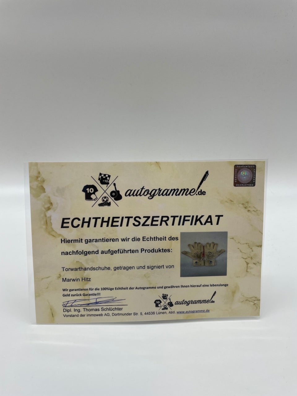 Torwarthandschuhe Marvin Hitz getragen + signiert Autogramm Dortmund Matchworn