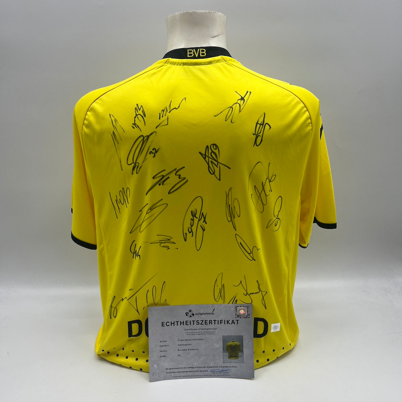 BVB Trikot 2011/2012 Teamsigniert Borussia Dortmund COA Kappa XL