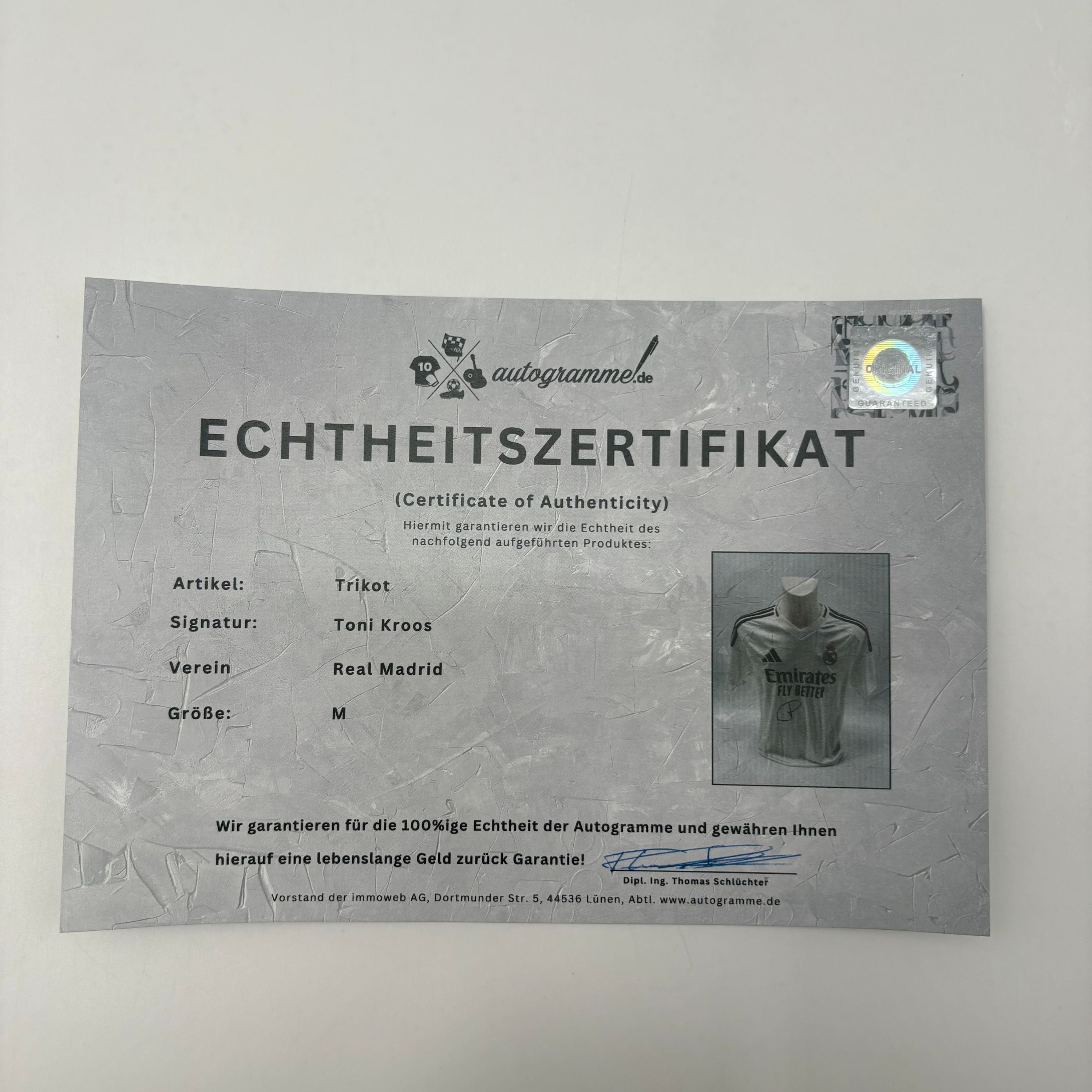 Real Madrid Trikot Toni Kroos signiert Autogramm Adidas COA M