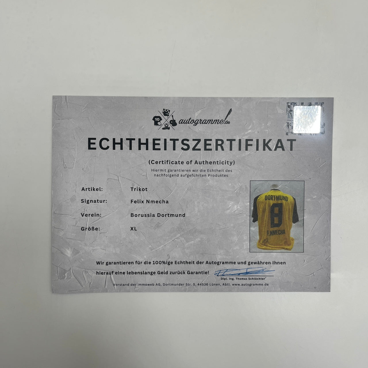 Borussia Dortmund Trikot Felix Nmecha signiert BVB Puma neu XL