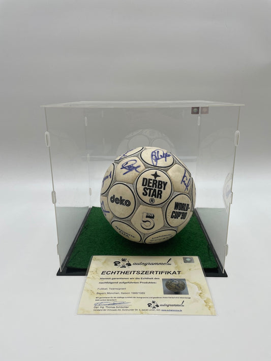 FC Bayern Fußball Teamsigniert 1988/1989 Unterschrift Autogramm Derbystar Ball