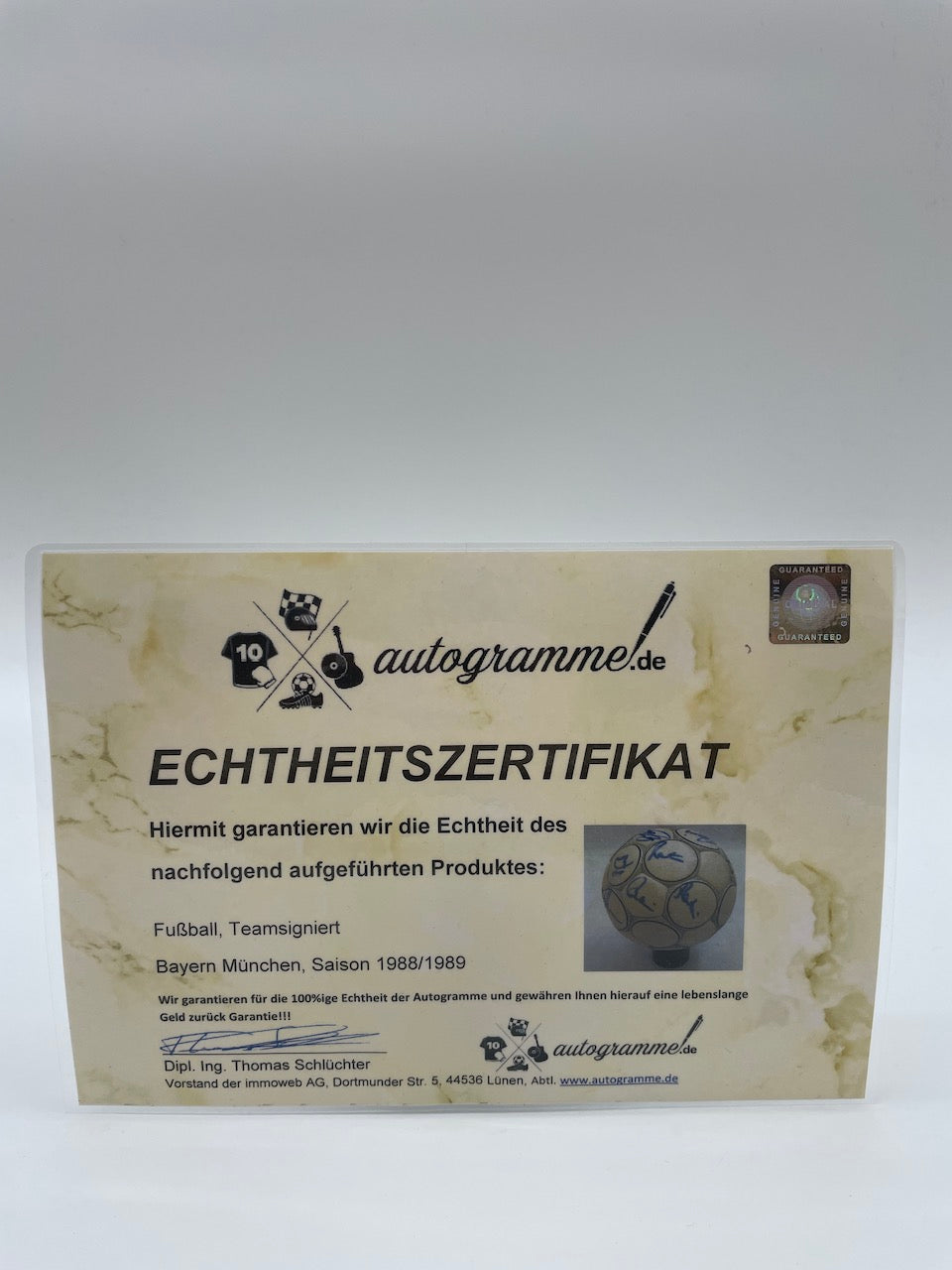 FC Bayern Fußball Teamsigniert 1988/1989 Unterschrift Autogramm Derbystar Ball