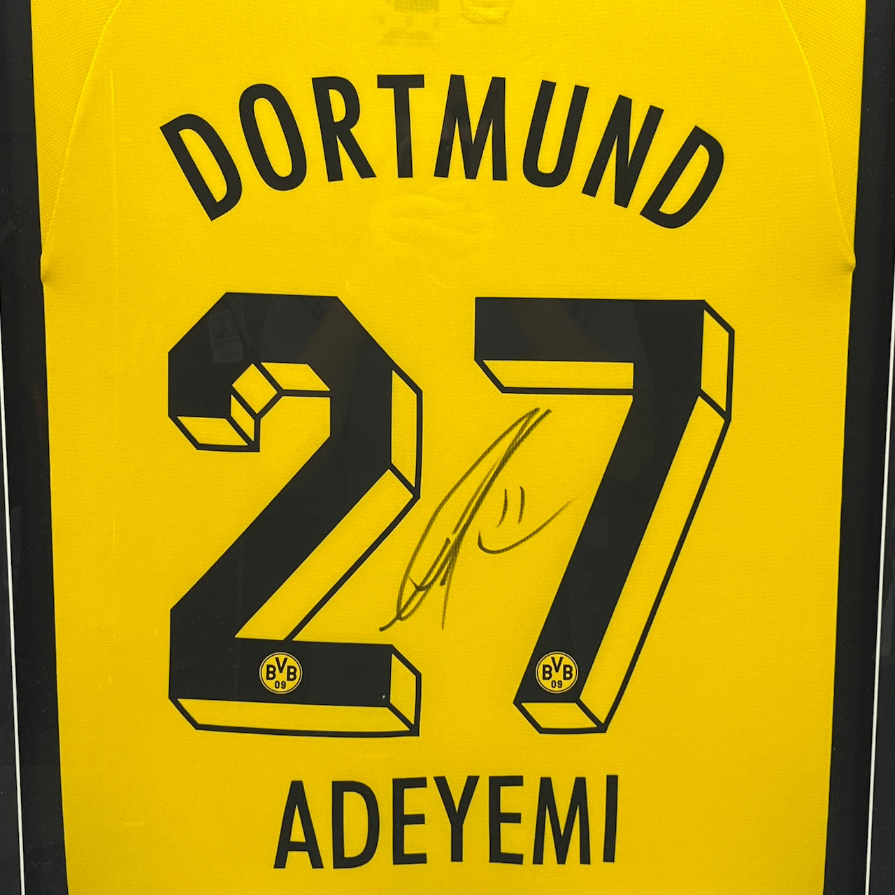 Borussia Dortmund Trikot Karim Adeyemi signiert im Rahmen Puma COA BVB