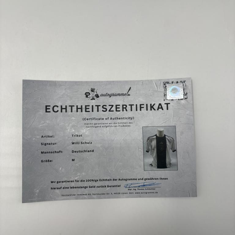 Deutschland Trikot Willi Schulz signiert Adidas DFB Authentic Version M