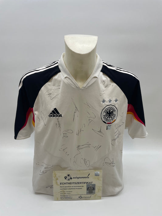 Deutschland Trikot EM 2004 Teamsigniert DFB Fußball Autogramm COA Adidas L