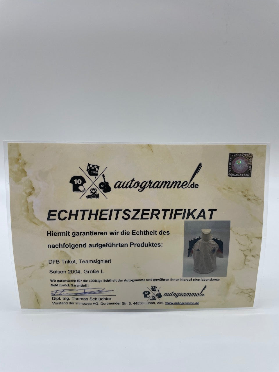 Deutschland Trikot EM 2004 Teamsigniert DFB Fußball Autogramm COA Adidas L