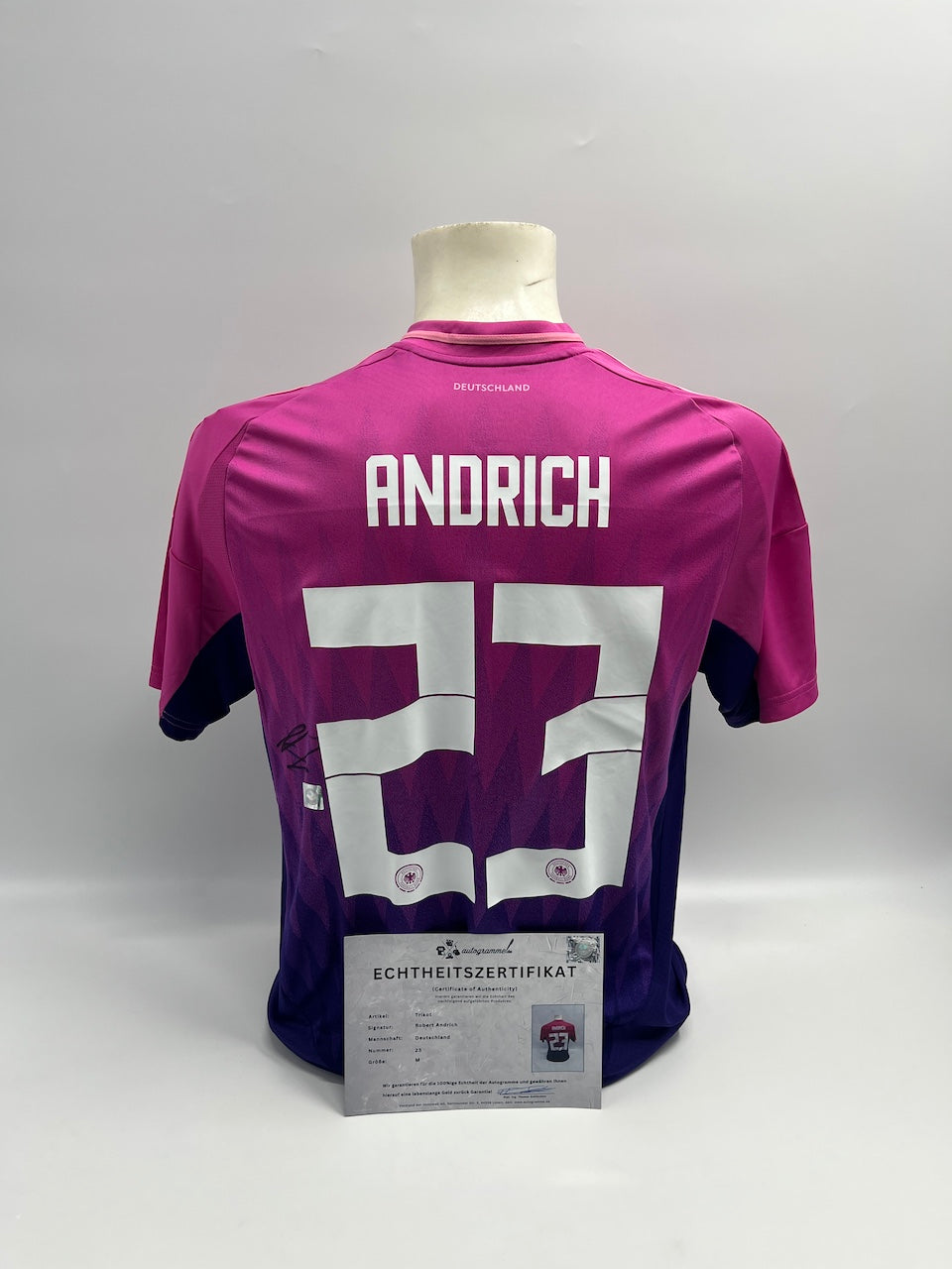 DFB Trikot Robert Andrich signiert Adidas COA Deutschland Autogramm M