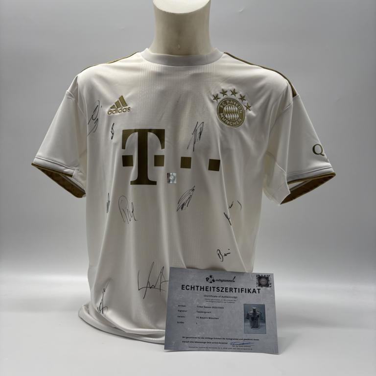 FC Bayern München Trikot 2021/2022 Teamsigniert Autogramm Fußball Unterschrift L