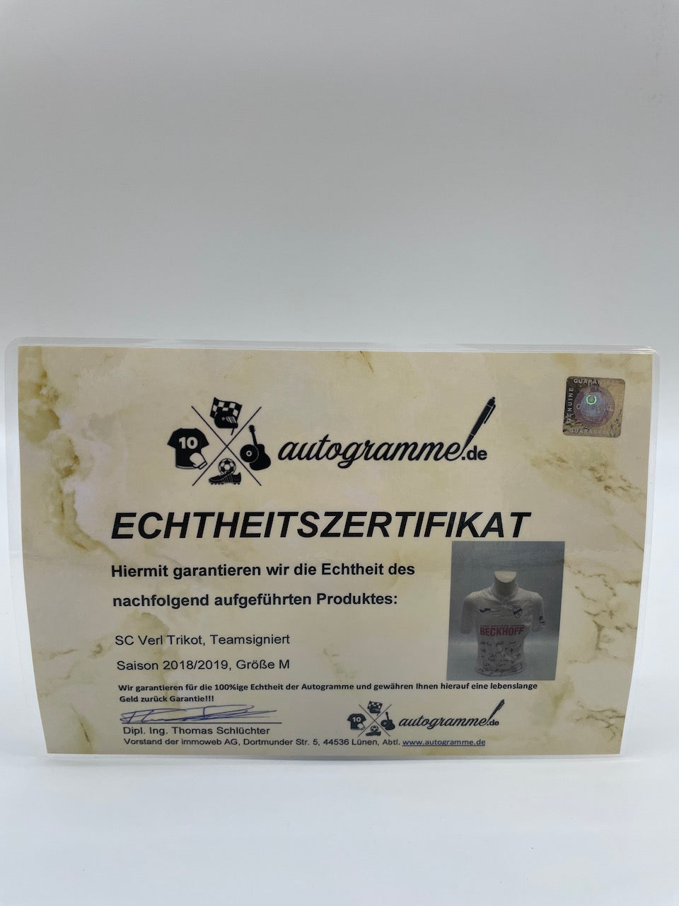 SC Verl Trikot 2018/2019 Teamsigniert Autogramm Unterschrift COA Regionalliga M