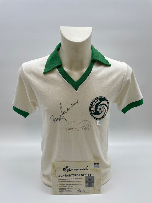 Cosmos New York Trikot Beckenbauer und Pele signiert COA Kaiser Autogramm Neu S