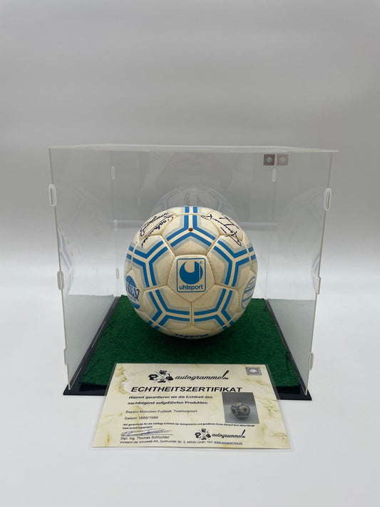 FC Bayern Fußball Teamsigniert 1988/1989 Unterschrift Autogramm Uhlsport Ball