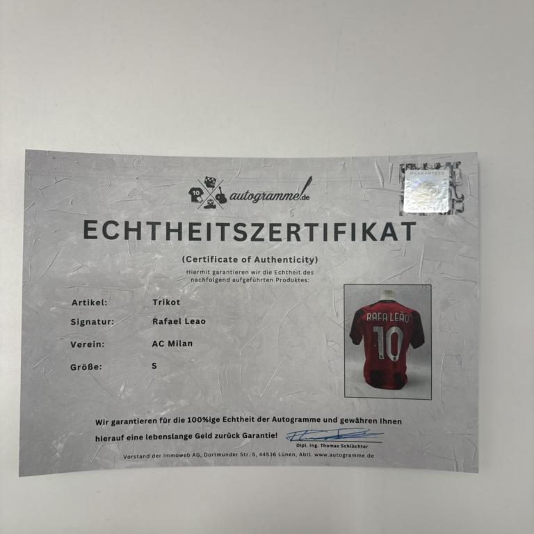 AC Mailand Authentic-Trikot Rafael Leao signiert Autogramm Puma COA S