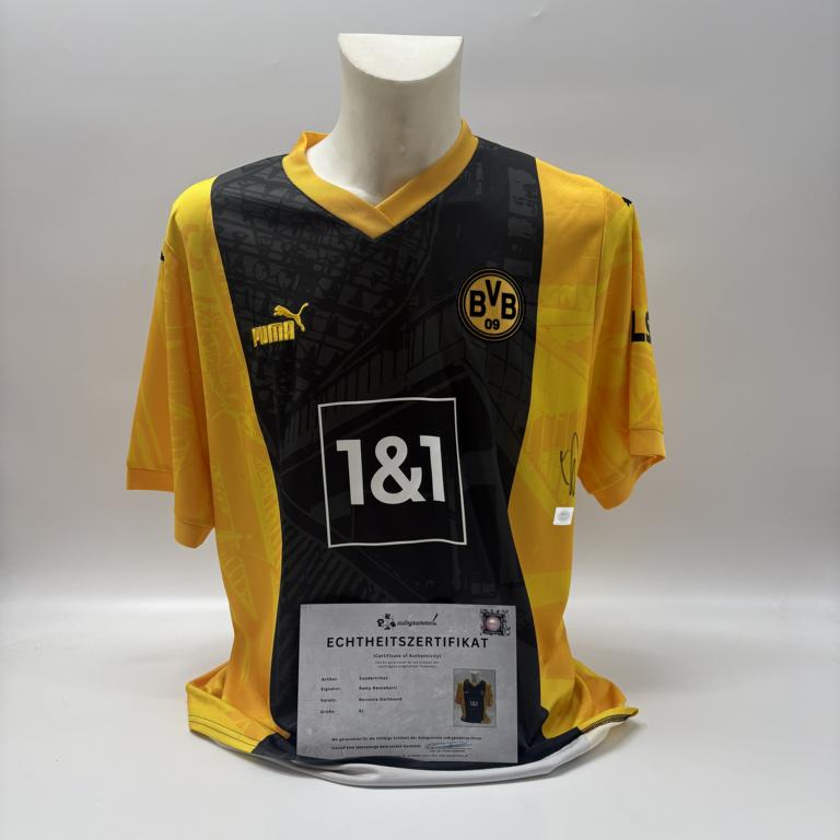 Borussia Dortmund Sondertrikot Ramy Bensebaini signiert Puma COA Autogramm XL