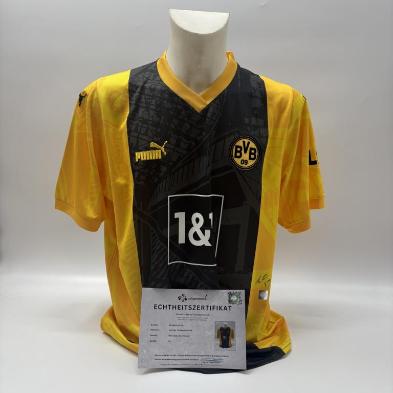 Borussia Dortmund Sondertrikot Carney Chuckwuemeka signiert Autogramm Puma BVB XL