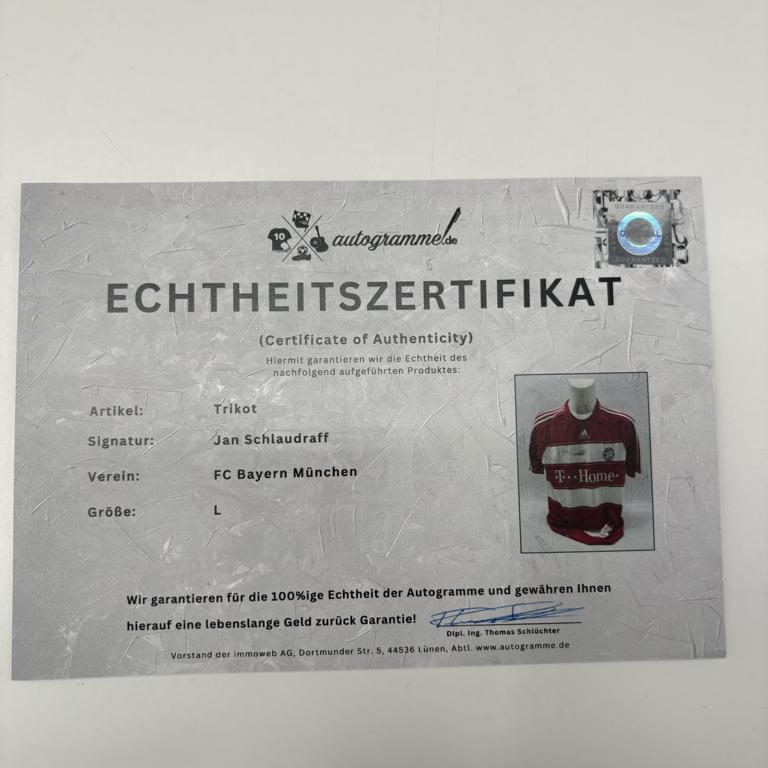 Bayern München Jan Schlaudraff signiert Autogramm Adidas COA L
