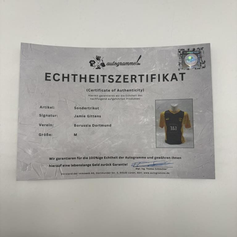 Borussia Dortmund Sondertrikot Jamie Gittens signiert Autogramm Puma BVB M