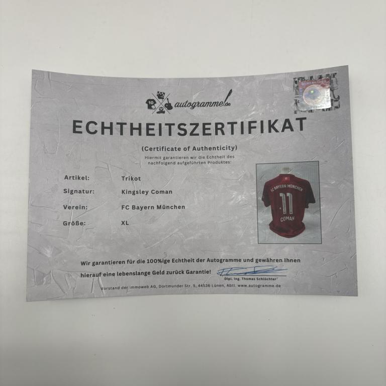 Bayern München Trikot Kingsley Coman signiert Autogramme Adidas XL