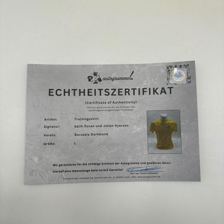Borussia Dortmund Trainingsshirt Alexander Meyer signiert Puma COA Autogramm L