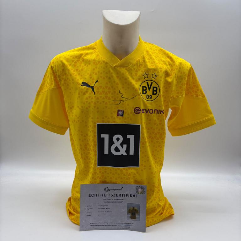 Borussia Dortmund Trainingsshirt Alexander Meyer signiert Puma COA Autogramm L