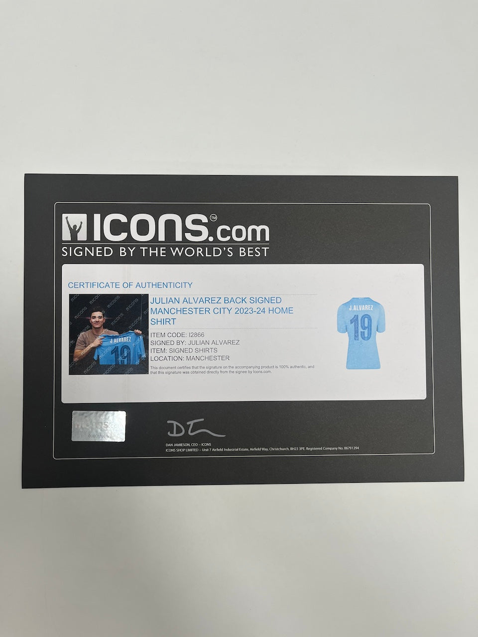 Manchester City Trikot Julian Alvarez signiert Autogramm Puma COA XL