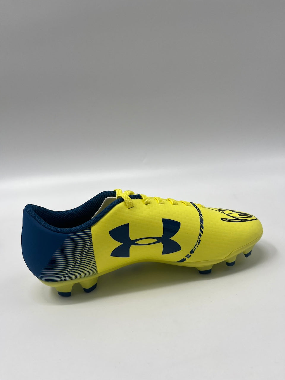 Fußballschuh Toni Schumacher signiert Fußball Autogramm Under Armour