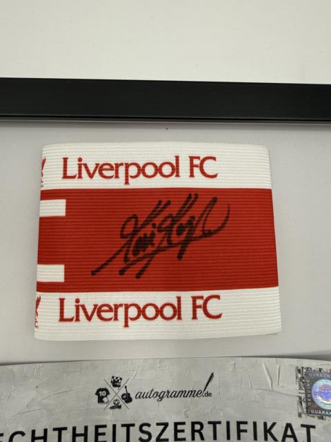 Kapitänsbinde Kevin Keegan signiert im Rahmen FC Liverpool Autogramm COA Fußball