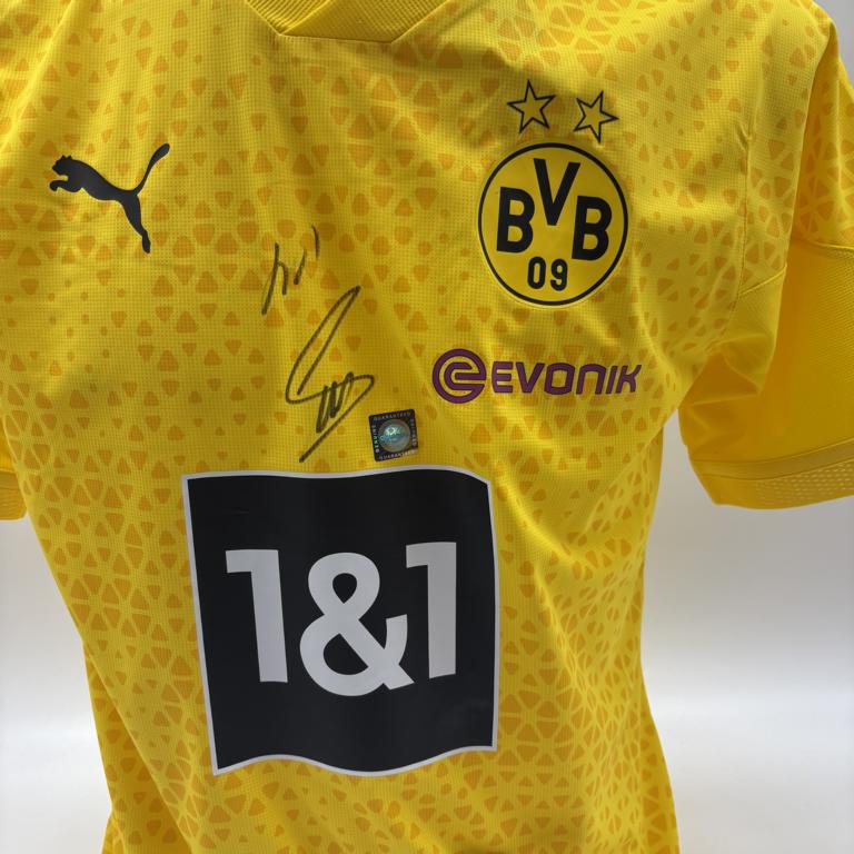 Borussia Dortmund Trainingsshirt Salih Özcan und Julian Reyerson signiert Puma COA Autogramm L