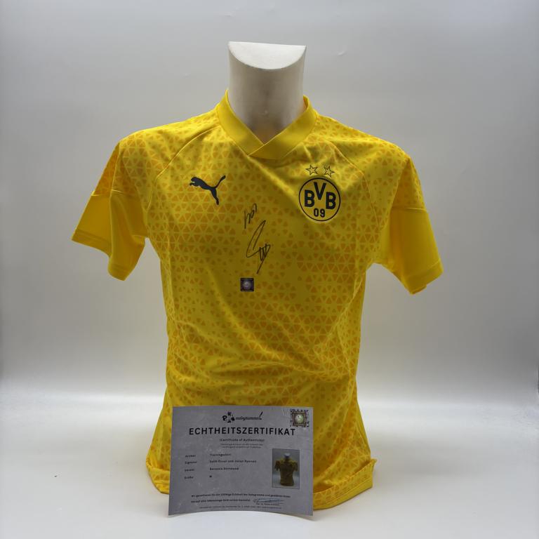 Borussia Dortmund Trainingsshirt Salih Özcan und Julian Reyerson signiert Puma COA Autogramm M