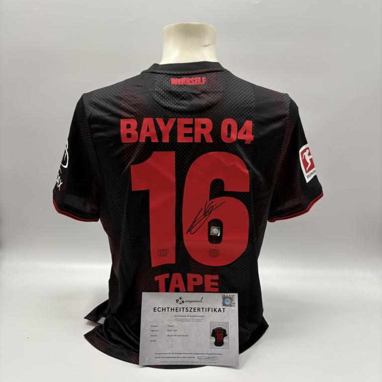 Bayer Leverkusen Trikot Axel Tape signiert New Balance COA Autogramm L