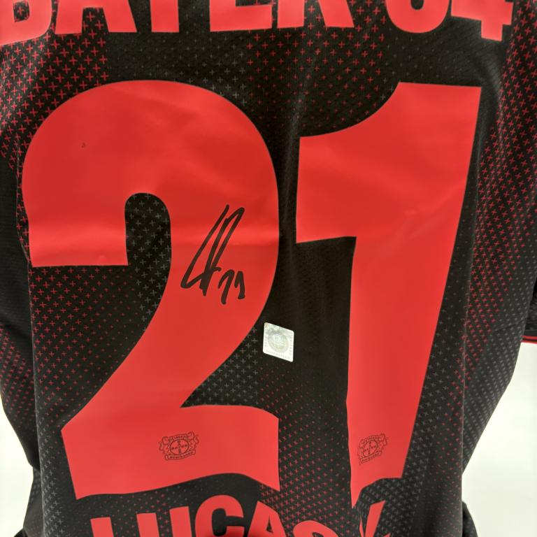 Bayer Leverkusen Trikot Lucas Vazquez signiert New Balance COA Autogramm XL