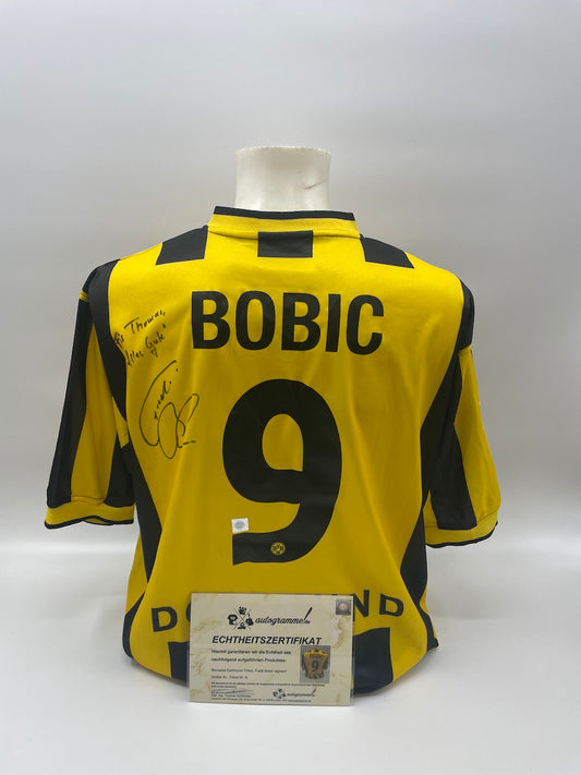 Borussia Dortmund Trikot Fredi Bobic signiert BVB Autogramm Fußball goool COA XL