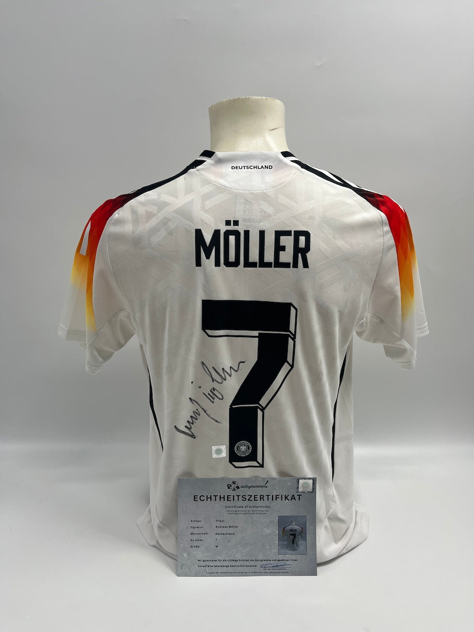 DFB jersey Andreas Möller signed Adidas COA Germany Autograph M