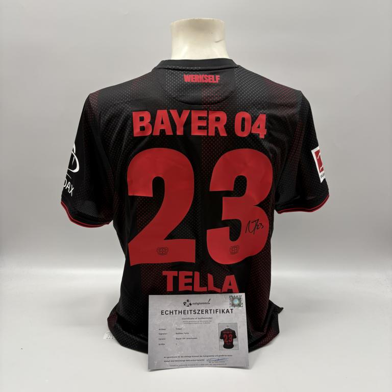 Bayer Leverkusen Trikot Nathan Tella signiert New Balance COA Autogramm L