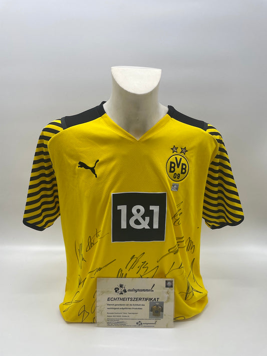 BVB Trikot 2021/2022 Teamsigniert Borussia Dortmund Bundesliga COA BVB Puma XL