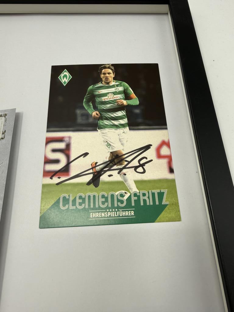 Kapitänsbinde Clemens Fritz signiert im Rahmen Werder Bremen COA Fußball