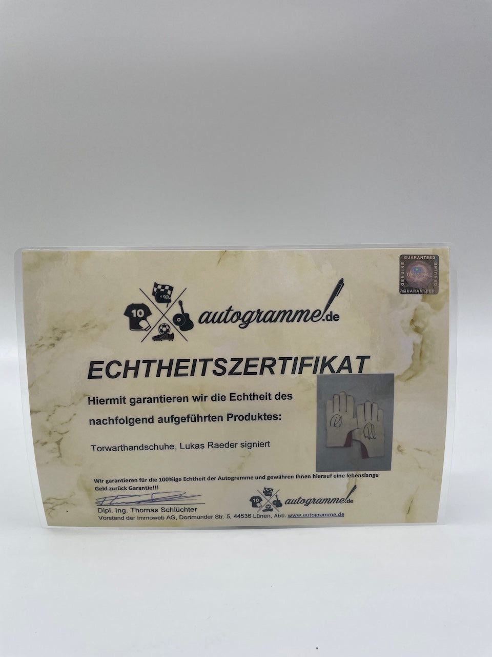 Torwarthandschuhe Lukas Raeder signiert Autogramm Bayern Unterschrift Adidas Neu