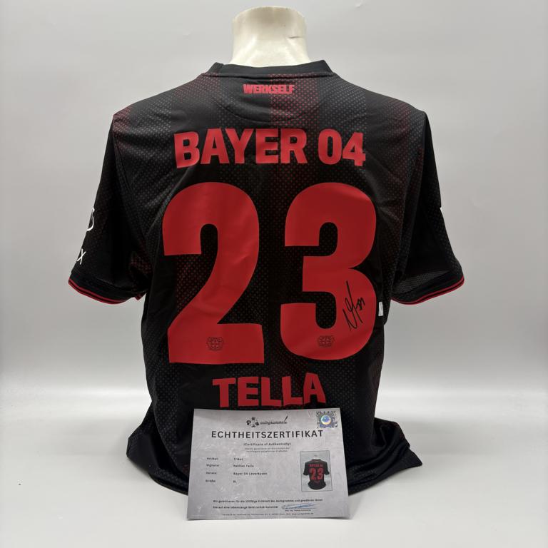 Bayer Leverkusen Trikot Nathan Tella signiert New Balance COA Autogramm XL