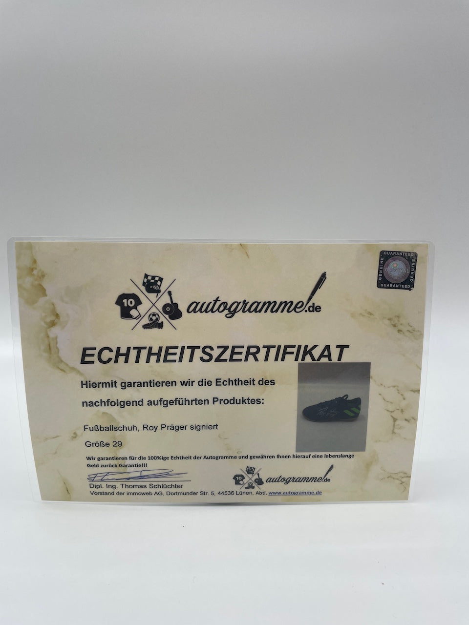 Football shoe Roy Präger signed Football Wolfsburg autograph Bundesliga new 29