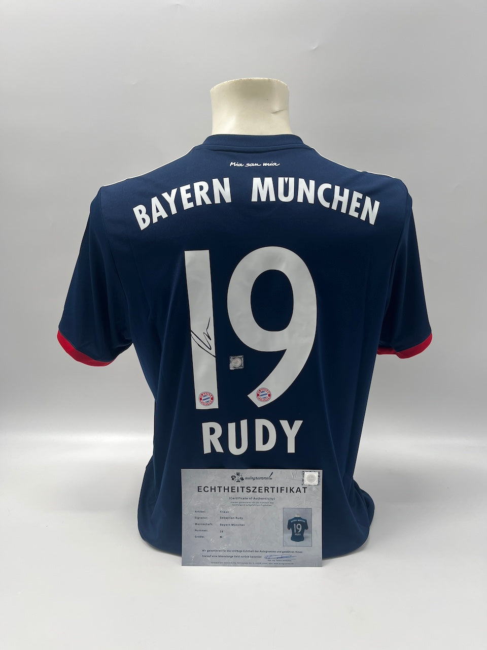 Bayern München Trikot Sebastian Rudy signiert Autogramme Adidas M