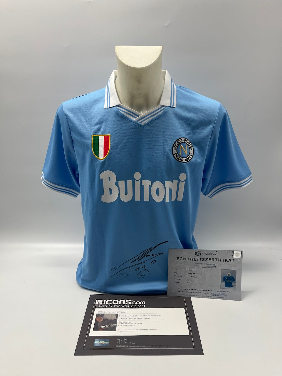 SSC Neapel Trikot Diego Maradona signiert Autogramm COA L