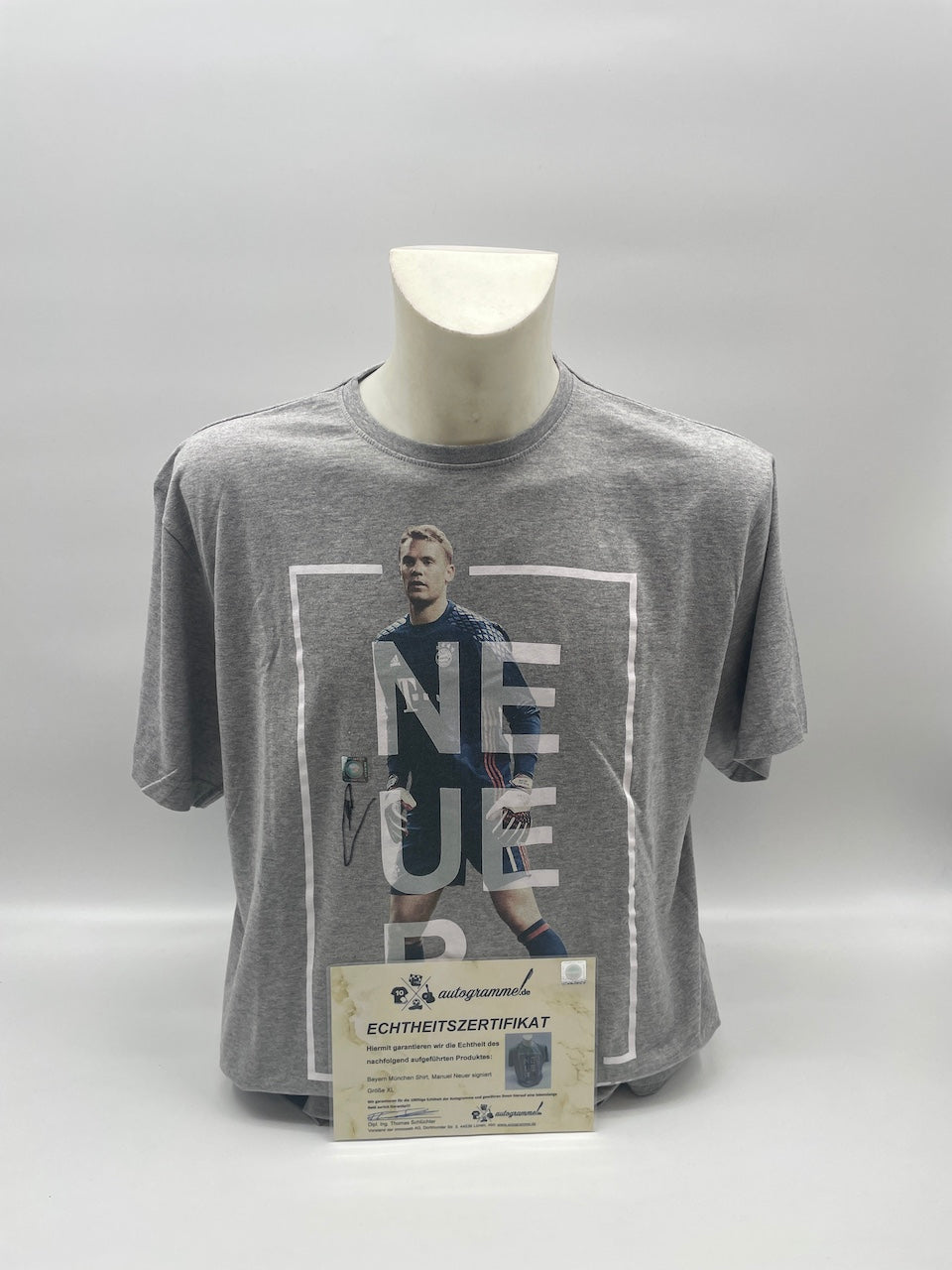 Bayern München T-Shirt Manuel Neuer signiert Autogramme Bundesliga COA Neu XL