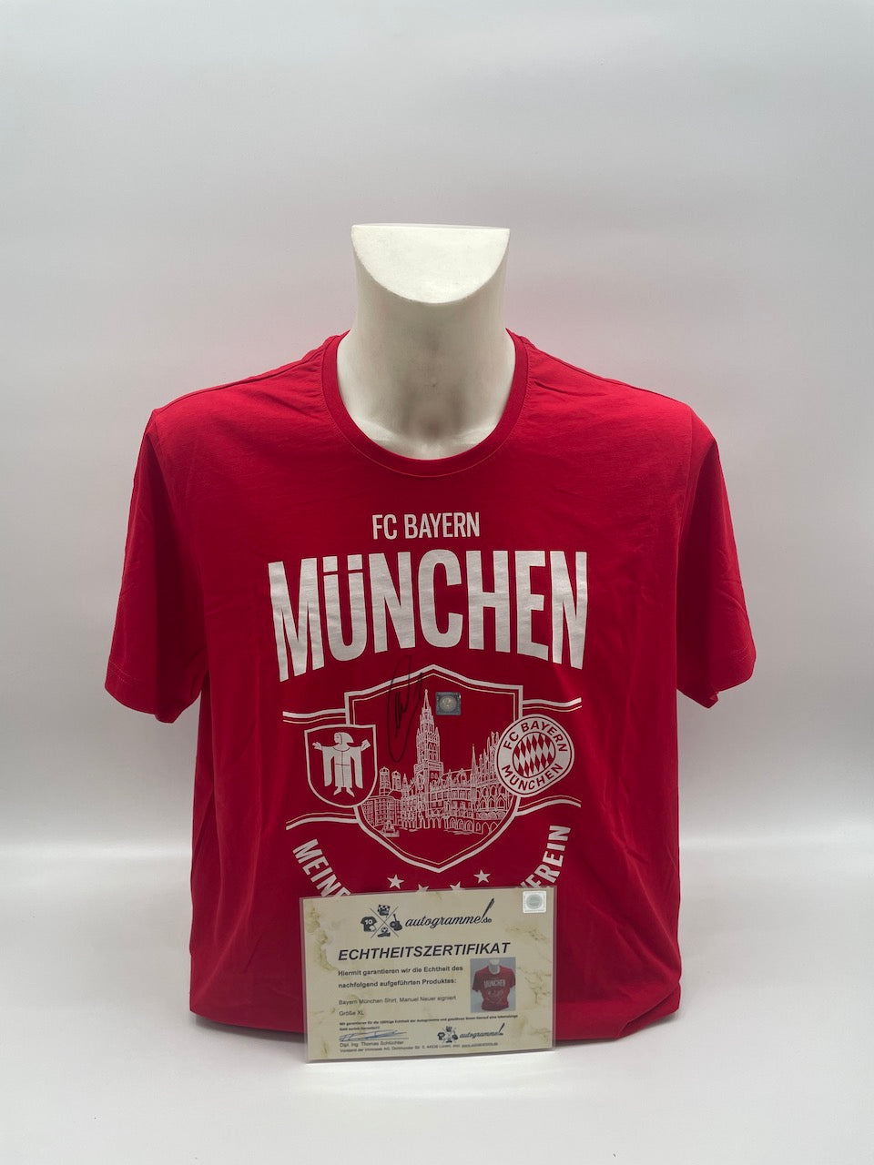 Bayern München T-Shirt Manuel Neuer signiert Autogramme Bundesliga Neu COA XL