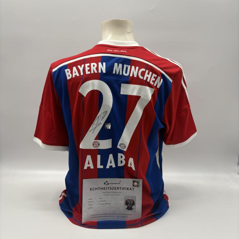 Bayern München Trikot David Alaba signiert Adidas COA Autogramm L