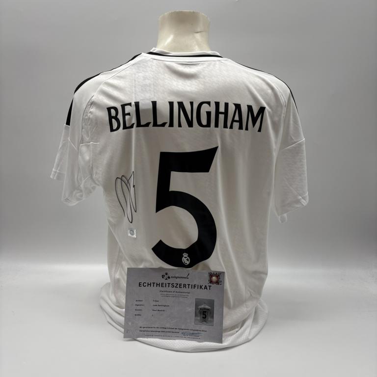 Real Madrid Trikot Jude Bellingham signiert Autogramm Adidas COA L