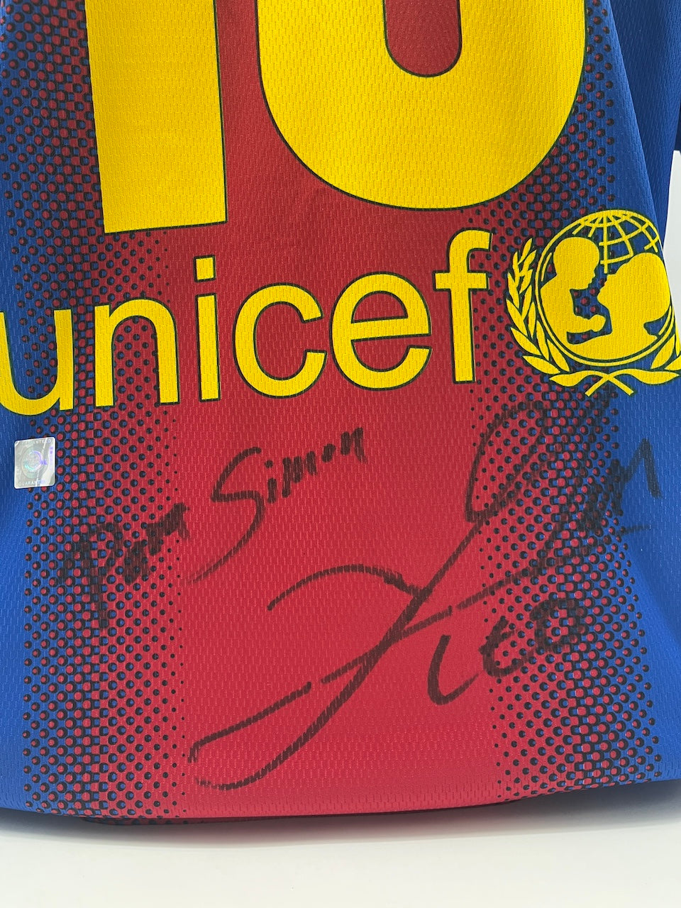 FC Barcelona Fanshirt Lionel Messi signiert Autogramm COA XL