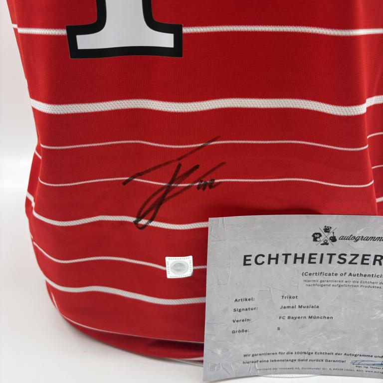 Bayern München Trikot Jamal Musiala signiert Autogramm Adidas COA S