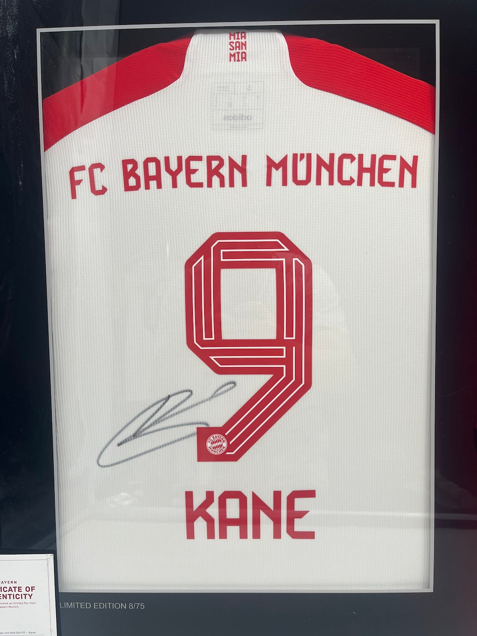 Bayern München Trikot Harry Kane signiert im Rahmen COA Adidas