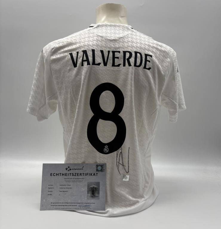 Real Madrid Authentic-Trikot Federico Valverde signiert Autogramm Adidas COA L